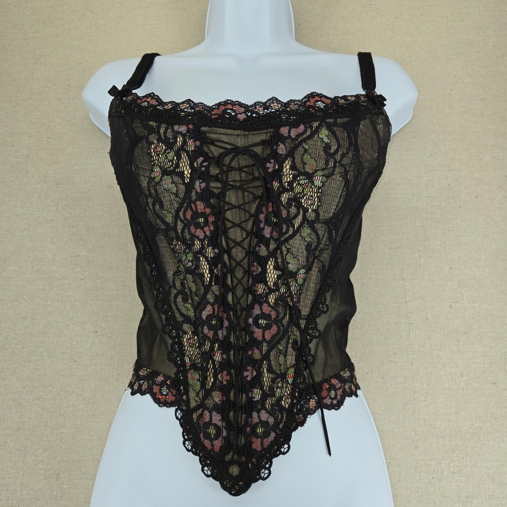 Vintage Catwalk Collection London Lace Up Corset Top Y2K Grunge Fairy - Picture 2 of 16